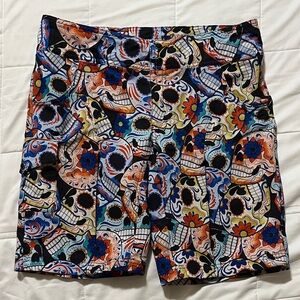 Colorful Skull Pattern Shorts